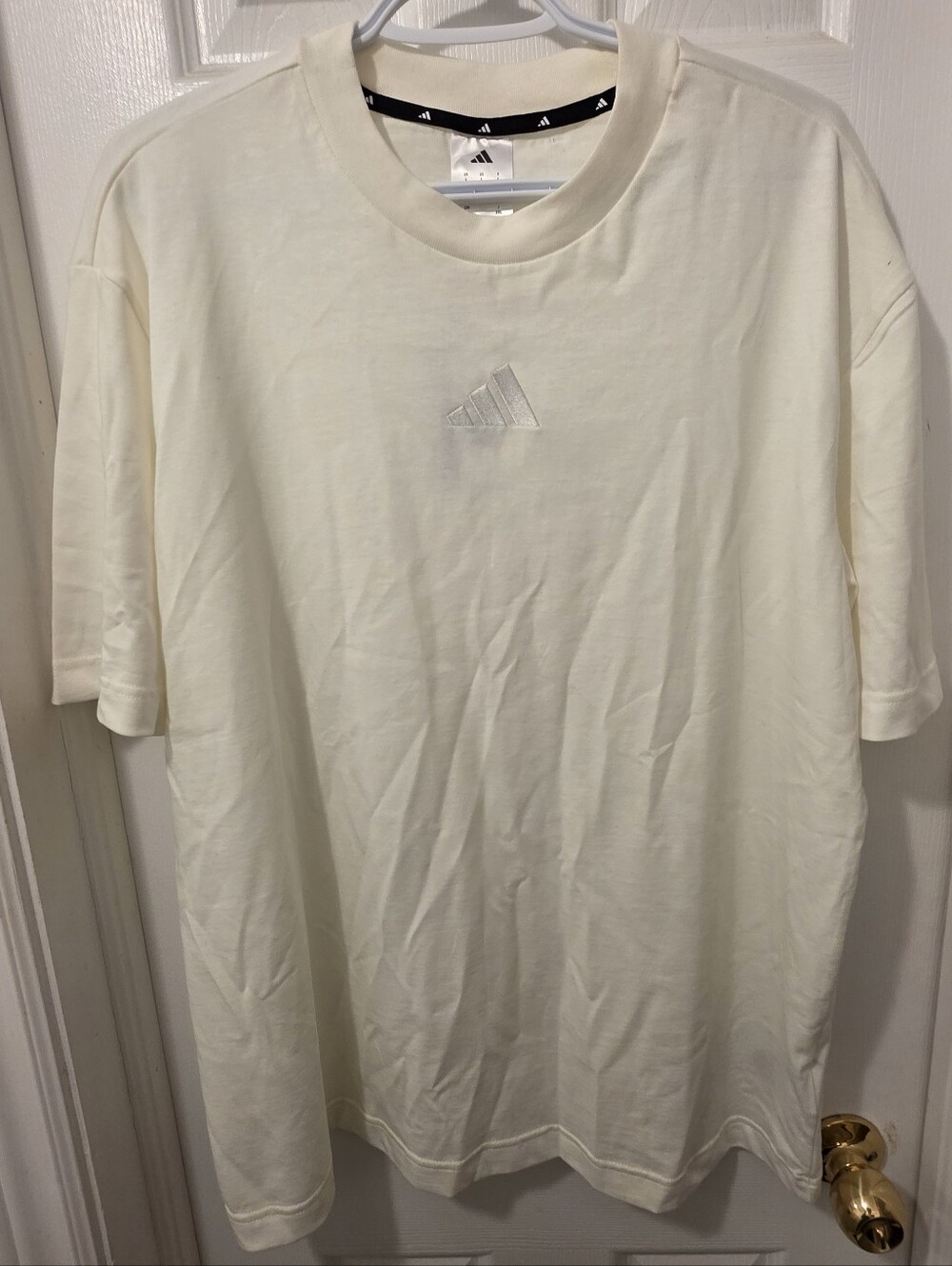 adidas Cream Short-Sleeve Logo T-Shirt